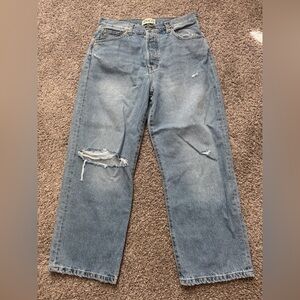 Etica Light Blue Distressed Boyfriend Jeans Size 28